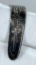 RARE vtg FRED HARVEY ERA BOWTIE CUFF bracelet sterling SILVER ARROW - Additional view 2