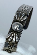 RARE vtg FRED HARVEY ERA BOWTIE CUFF bracelet sterling SILVER ARROW - Additional view 5