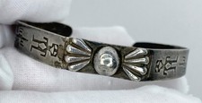 RARE vtg FRED HARVEY ERA BOWTIE CUFF bracelet sterling SILVER ARROW - Additional view 8