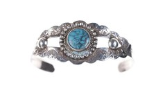 Fred Harvey Era Mexican Sterling Native American style cuff bracelet - Additional view 1
