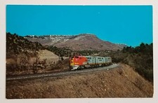 Santa Fe Streamliner in Colorado Raton Pass - Railroad Postcard by Fred Harvey