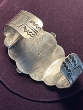 Fred Harvey Era Sterling Silver Green Turquoise Cuff Bracelet 6.75In Thunderbird - Additional view 16