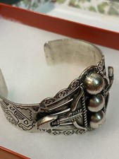 Native American Navajo Silver Cuff- Fred Harvey Era - Additional view 4