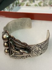 Native American Navajo Silver Cuff- Fred Harvey Era - Additional view 5