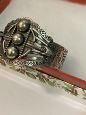 Native American Navajo Silver Cuff- Fred Harvey Era
