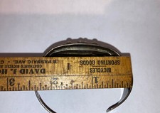 Sterling Silver Navajo Old Pawn Fred Harvey Era Thunderbird Turquoise Bracelet - Additional view 5