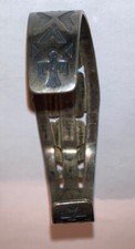 Sterling Silver Navajo Old Pawn Fred Harvey Era Thunderbird Turquoise Bracelet - Additional view 10