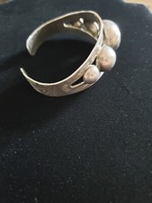 Vintage Native American Sterling Silver Bulb Cuff Bracelet Fred Harvey Era 24g - Additional view 3