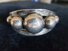 Vintage Native American Sterling Silver Bulb Cuff Bracelet Fred Harvey Era 24g