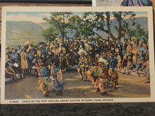 Hopi Belle Indian Dance Grand Canyon Arizona Vtg Pair 1930s Fred Harvey Postcard - Additional view 13