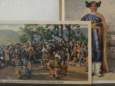 Hopi Belle Indian Dance Grand Canyon Arizona Vtg Pair 1930s Fred Harvey Postcard - Additional view 16