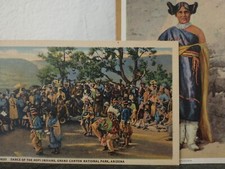 Hopi Belle Indian Dance Grand Canyon Arizona Vtg Pair 1930s Fred Harvey Postcard - Additional view 17