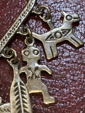 Old Pawn Native American Fred Harvey Era Silver Tone Stamp 8 Charm Pendant - Additional view 2