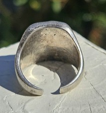 Fred Harvey Era Sterling Navajo Scenic Cowbot Snakes Desert Ring - Additional view 5