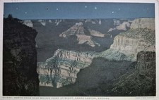 Grand Canyon, AZ. North From Near Mojave Point ar Night - Fred Harvey PC