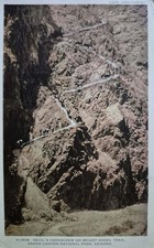 Grand Canyon, AZ. Devil's Corkscrew on Bright Angel Trail - Fred Harvey PC