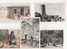4 RPPC Post Cards 1 B&W Photo American Indian Life Bldgs Fred Harvey 5 pcs 1934