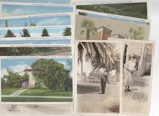 10 Post Cards 1 Fred Harvey + 3 B&W Photos Celebrity Homes Beverly Hills 1934