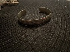 Antique Navajo Hopi Sterling Stamped Bracelet Fred Harvey Old Pawn - Additional view 2