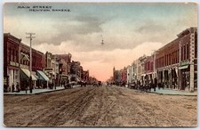 Postcard KS Newton Kansas Main Street Harvey County Fred Harvey P13C