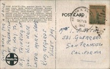 Railroad Beautiful Club-Lounge Cars Santa Fe Scout Fred Harvey Original Vintage - Additional view 1
