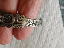 Vintage Navajo Stamped Sterling Silver Turquoise Cuff Bracelet Fred Harvey Era - Additional view 2