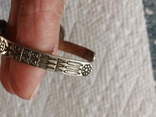 Vintage Navajo Stamped Sterling Silver Turquoise Cuff Bracelet Fred Harvey Era - Additional view 4