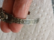 Vintage Navajo Stamped Sterling Silver Turquoise Cuff Bracelet Fred Harvey Era - Additional view 3