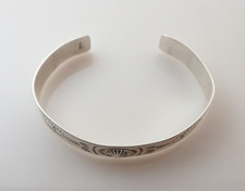 Vintage Harvey Era Navajo Stamped Design Stacker Sterling Silver Cuff Bracelet - Additional view 5