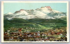 Trinidad Colorado~Fisher's Peak & Main Street Birdseye View~c1910 Fred Harvey PC