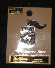Vintage Fred Harvey Trading Co Sterling Silver Arizona Charm