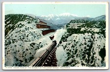 California~Cajon Pass @ Summit of Coast Range~Train in Winter~c1910 Fred Harvey