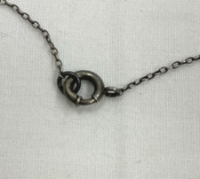 Very Early Fred Harvey Era Silver Pendant & Necklace 3 Stone Turquoise Stamped - Additional view 4