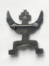 Vintage Fred Harvey Era Sterling Silver & Turquoise Knife Wing Dancer Brooch Pin - Additional view 1