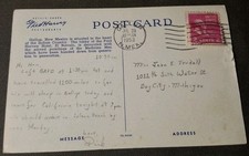 Gallup New Mexico, El Navajo, Fred Harvey Hotel Building, 1953 PC Postcard - Additional view 1