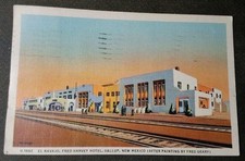 Gallup New Mexico, El Navajo, Fred Harvey Hotel Building, 1953 PC Postcard