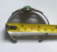 Vintage  Fred Harvey Era “Navajo” Sterling & Turquoise Stamped Cuff Bracelet+++ - Additional view 12