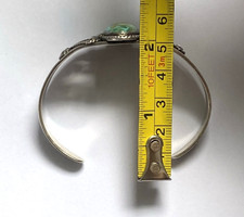 Vintage  Fred Harvey Era “Navajo” Sterling & Turquoise Stamped Cuff Bracelet+++ - Additional view 13