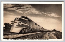 Super Chief Train Santa Fe Flyer Fred Harvey Chicago LA Postcard - M2