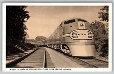 Fred Harvey Flyer Lemont Illinois Santa Fe Trian Chief Super Postcard - M2