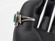 Vintage Navajo Sterling Silver Fred Harvey Era Thunderbird Ring W/ Turquoise... - Additional view 1