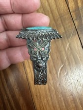 FRED HARVEY Era Turquoise & Sterling Arrows Cuff Bracelet Rare Vintage - Additional view 2