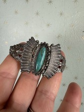 FRED HARVEY Era Turquoise & Sterling Arrows Cuff Bracelet Rare Vintage - Additional view 6