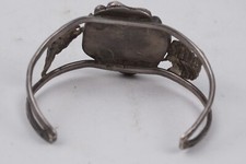 Vintage Fred Harvey Era Navajo Sterling Silver Green Turquoise Bracelet Sz 6.75