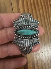 FRED HARVEY Era Turquoise & Sterling Arrows Cuff Bracelet Rare Vintage - Additional view 2
