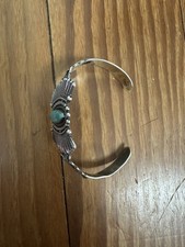 FRED HARVEY Era Turquoise & Sterling Arrows Cuff Bracelet Rare Vintage - Additional view 3