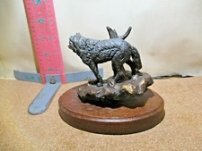 YELLOWSTONE NATIONAL PARK SOUVENIR - WOLF BY TREE , FRED HARVEY LABEL - Additional view 1