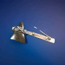 Native American Fred Harvey era silver stamped  arrow Ax Brooch/Pin - Additional view 3