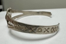 RARE vtg FRED HARVEY ERA Sterling CUFF bracelet SILVER ARROW Native American - Additional view 6
