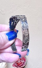 Wonderful Vintage Native American Sterling Silver & Turquoise Cuff Bracelet - Additional view 7